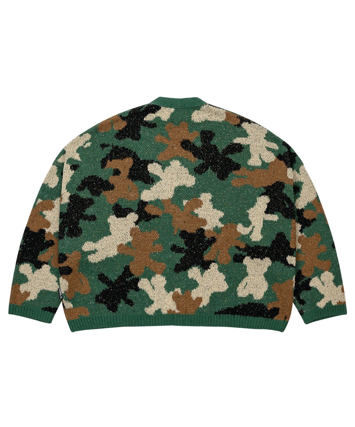 아조바이아조(AJOBYAJO) Teddy Bear Camouflage Cardigan [KHAKI]