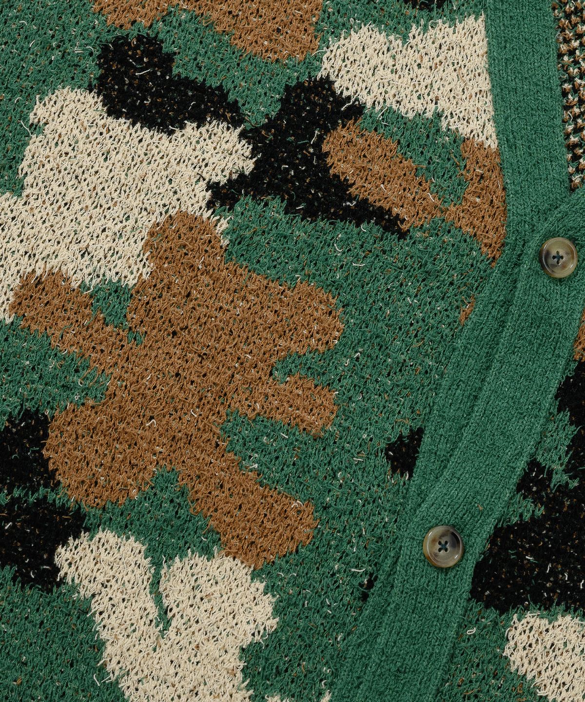 아조바이아조(AJOBYAJO) Teddy Bear Camouflage Cardigan [KHAKI]