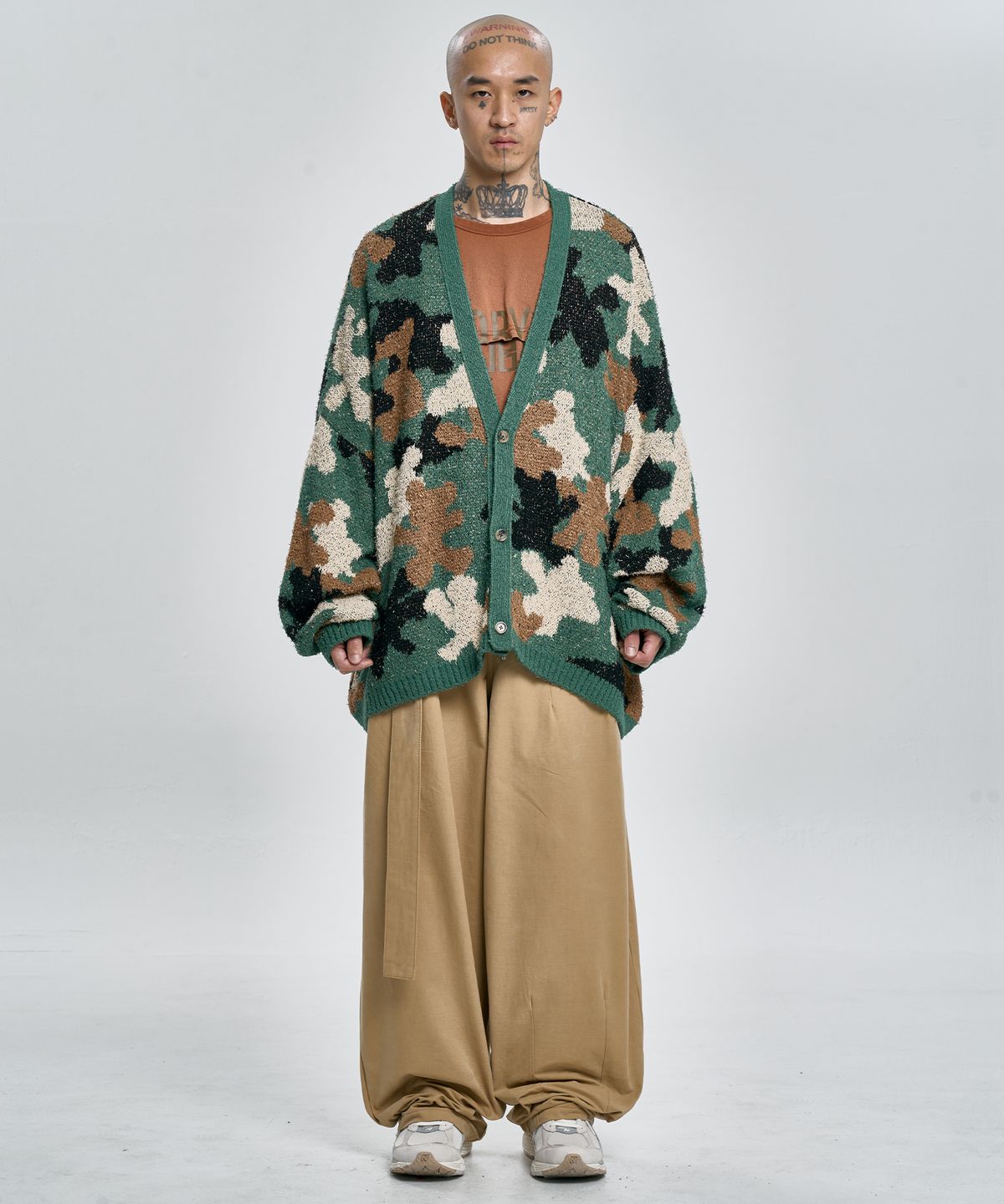 아조바이아조(AJOBYAJO) Teddy Bear Camouflage Cardigan [KHAKI]