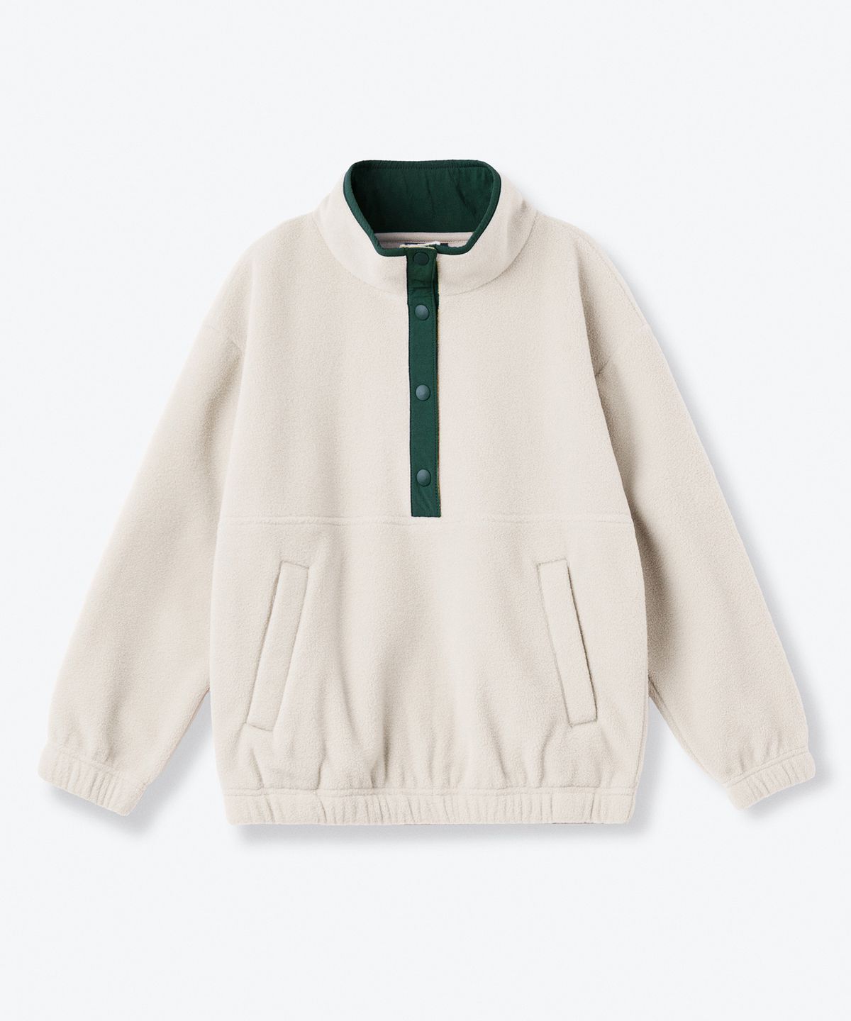 무신사 스탠다드 키즈(MUSINSA STANDARD KIDS) 오버사이즈  폴라 플리스 아노락 [크림]