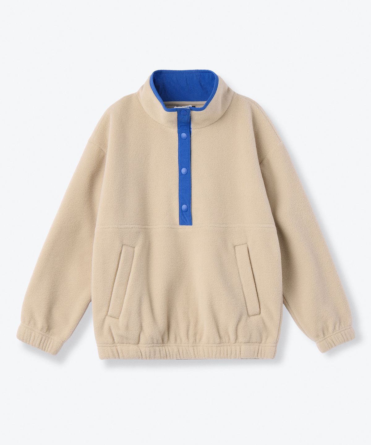 무신사 스탠다드 키즈(MUSINSA STANDARD KIDS) 오버사이즈  폴라 플리스 아노락 [더스티 베이지]