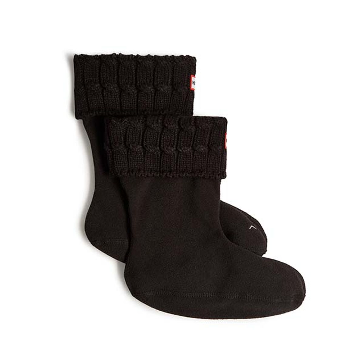 헌터(HUNTER) [UNISEX] 오리지날 6스티치 케이블 숏 부츠삭스 - 블랙 UAS3416RPYBLK