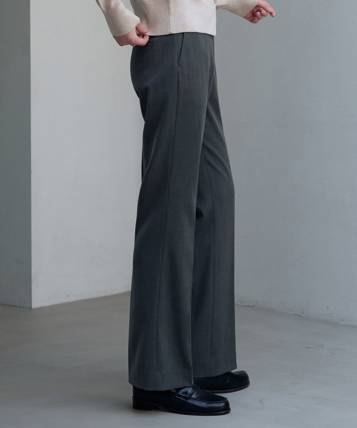 드로우핏 우먼(DRAWFIT WOMEN) 컴피 울 스트레이트 슬랙스 [BLACK]