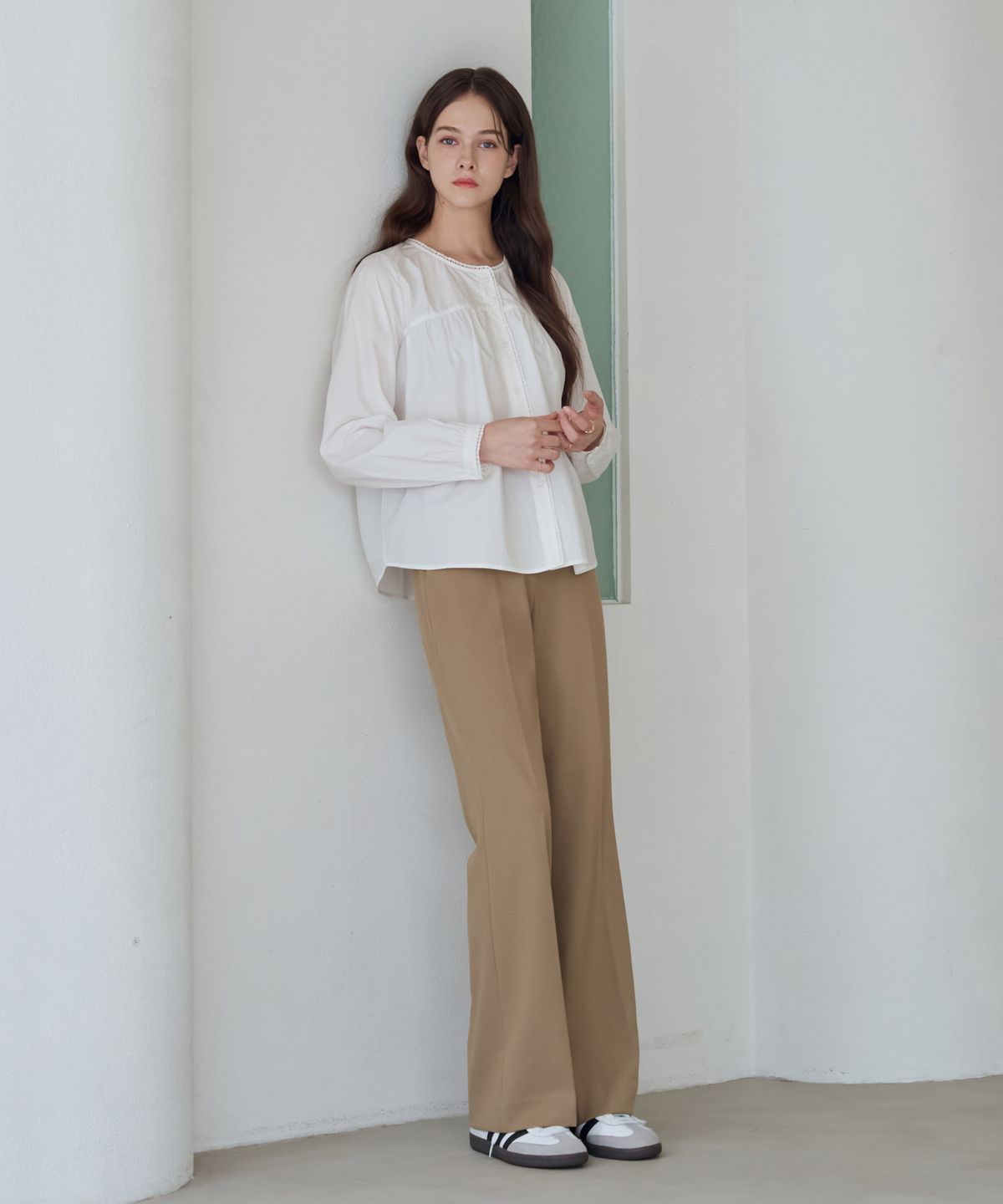 드로우핏 우먼(DRAWFIT WOMEN) 컴피 울 슬림 부츠컷 슬랙스 [BLACK]