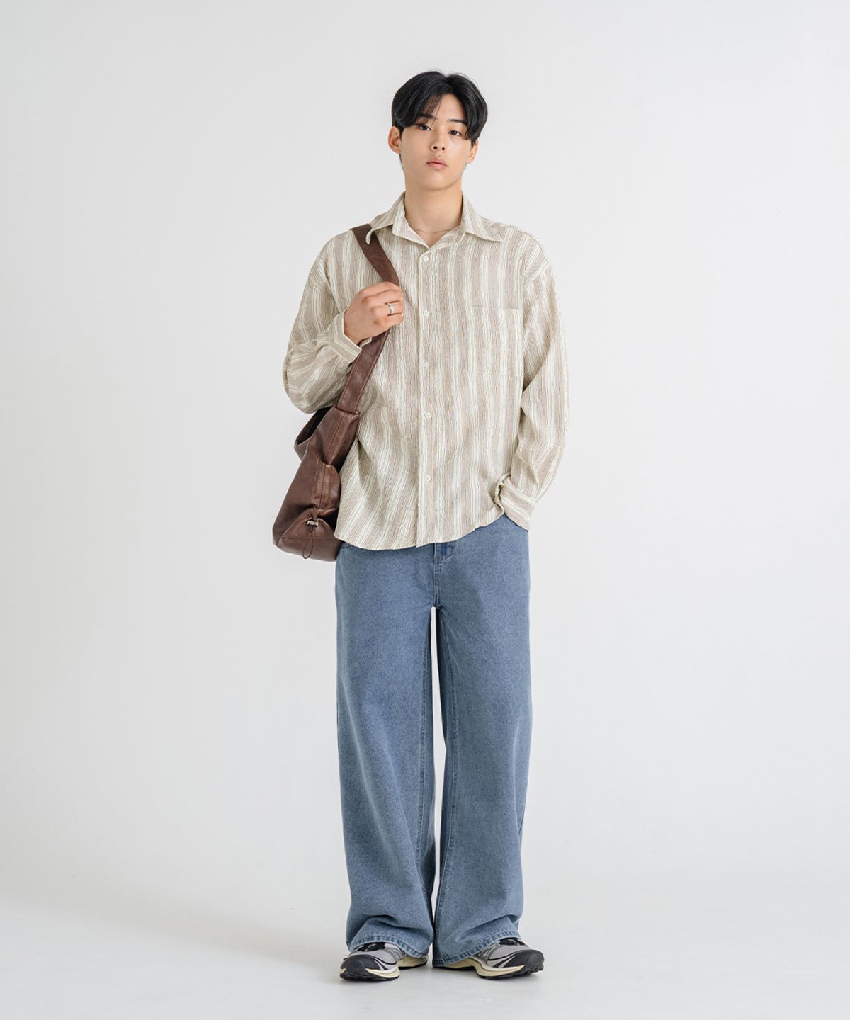 리메인세컨드(LEMAIN SECOND) 내추럴 워싱 와이드 데님 팬츠 [중청]