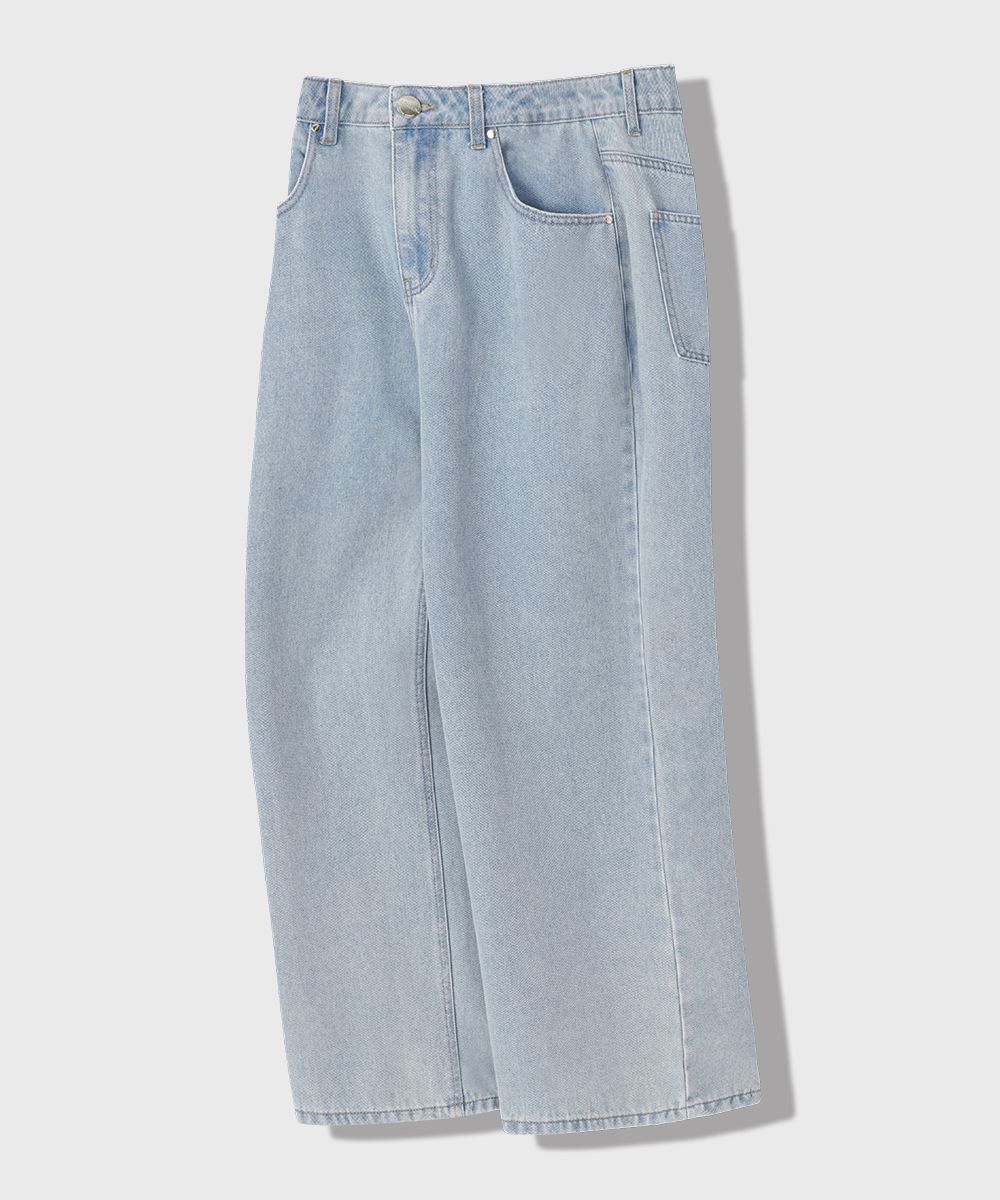 MUSINSA | LEMAIN SECOND Natural washing wide denim pants