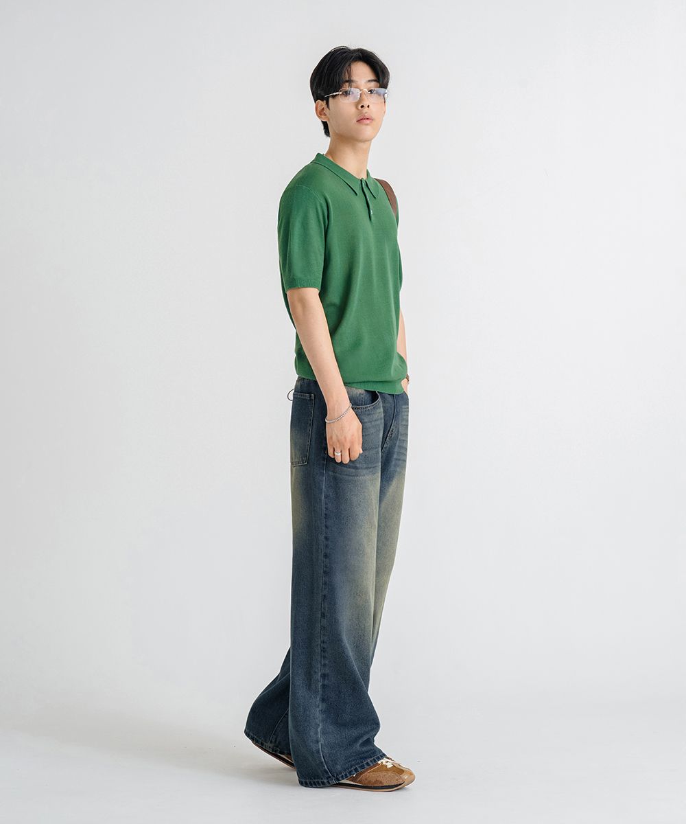 ★MUSINSA STANDARD★ Front destroyed wide denim pants washed MUSINSA | MUSINSA STANDARD Front Destroyed Wide Denim Pants