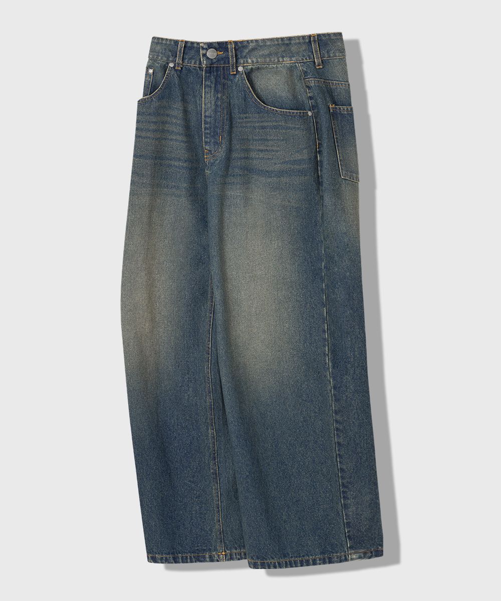 MUSINSA | LEMAIN SECOND Vintage Catwash Wide Denim Pants