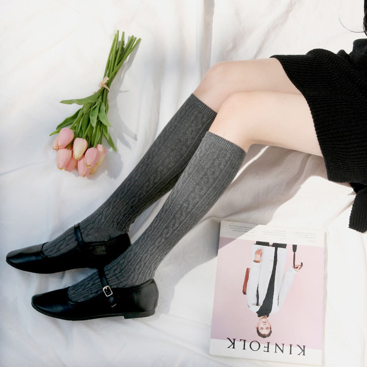 삭스에이(SOCKSA) [2PACK] 니트 더블코튼 168N 프레첼 골지 링크스 갑종 니삭스