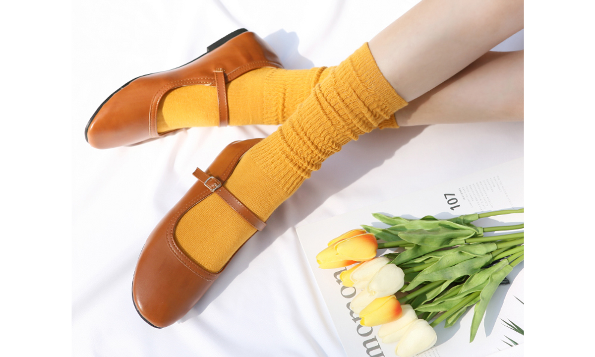 삭스에이(SOCKSA) [2PACK] 더블코튼 168N 무지 골지 롱 레그워머