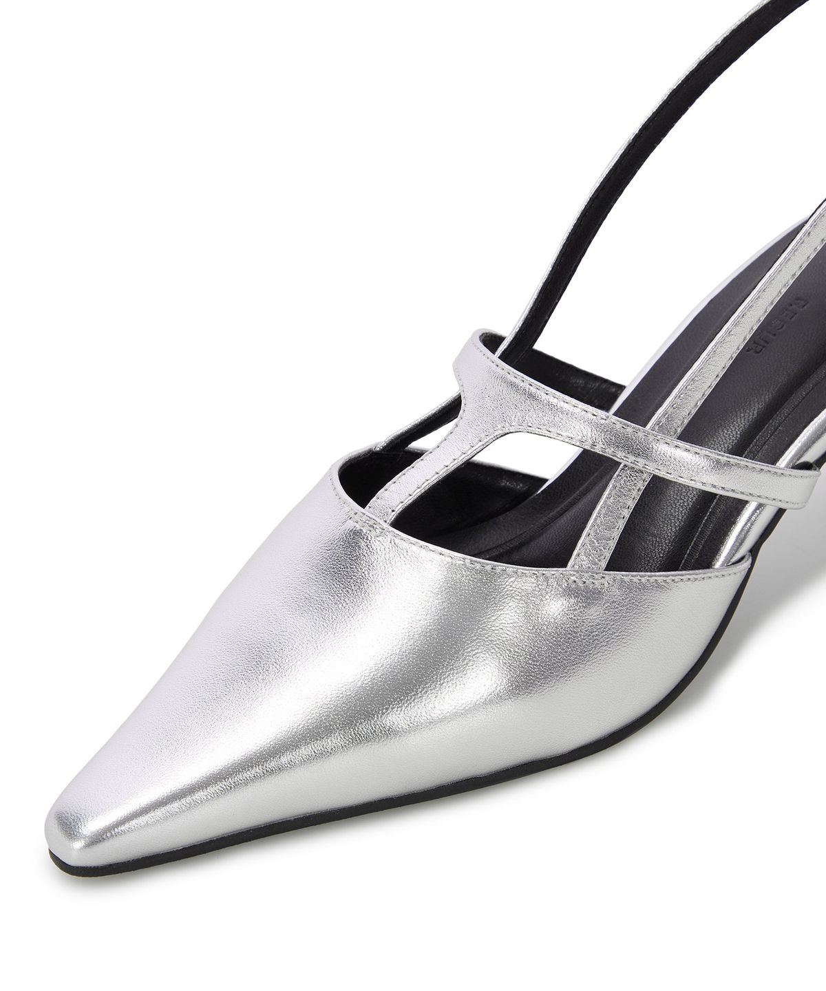 르쿠어에쿠어(RECUR ECUR) T-strap slingback Silver