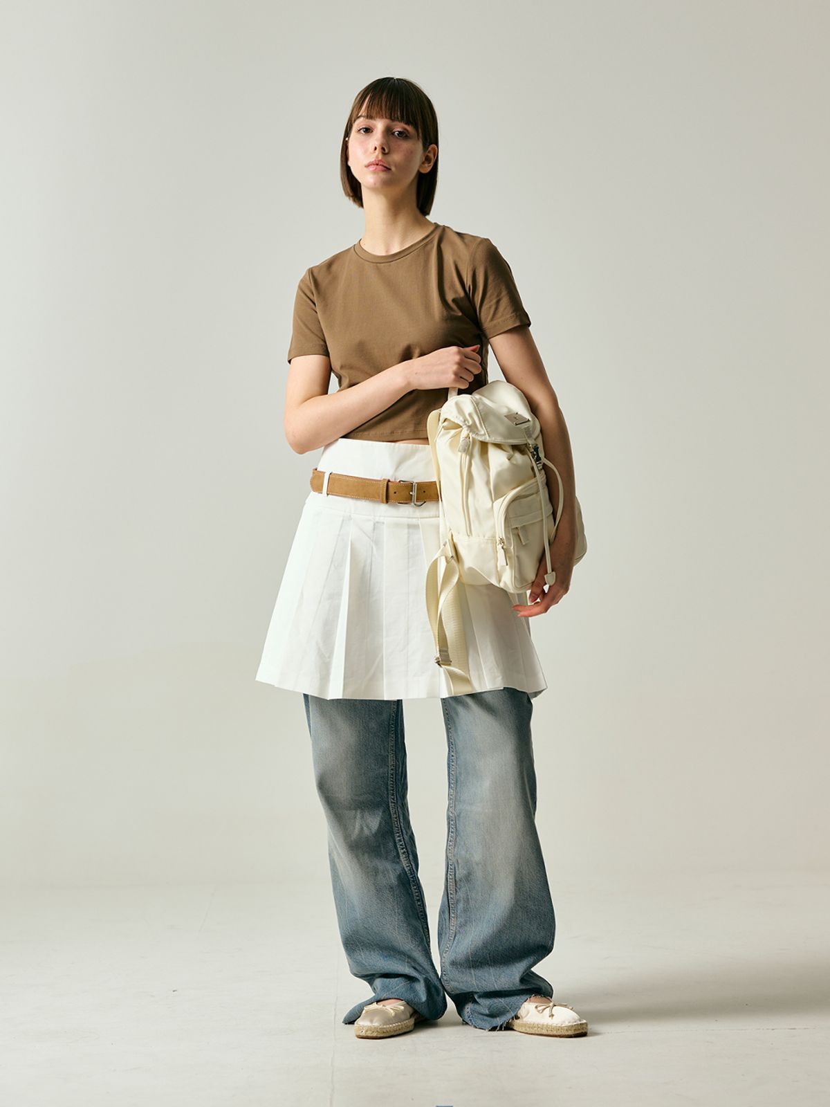 샐볼(SALBOL) SYMBOL NYLON SMALL BACKPACK [IVORY]