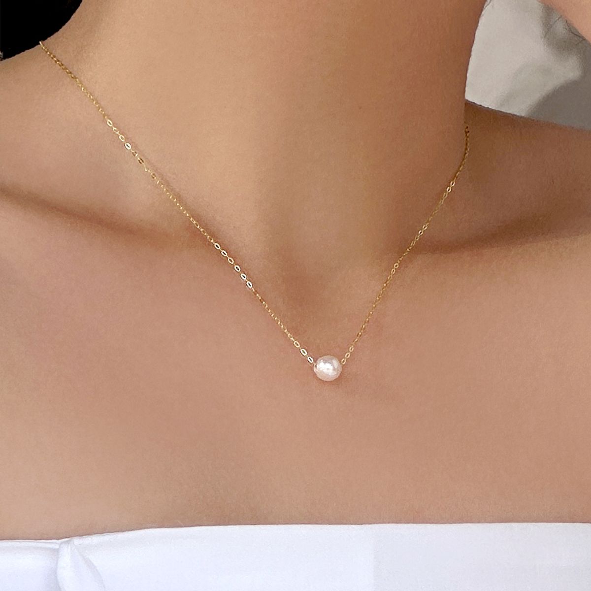 므씨엘(MCEL) 14K/18K 앨리스크리스탈 진주목걸이