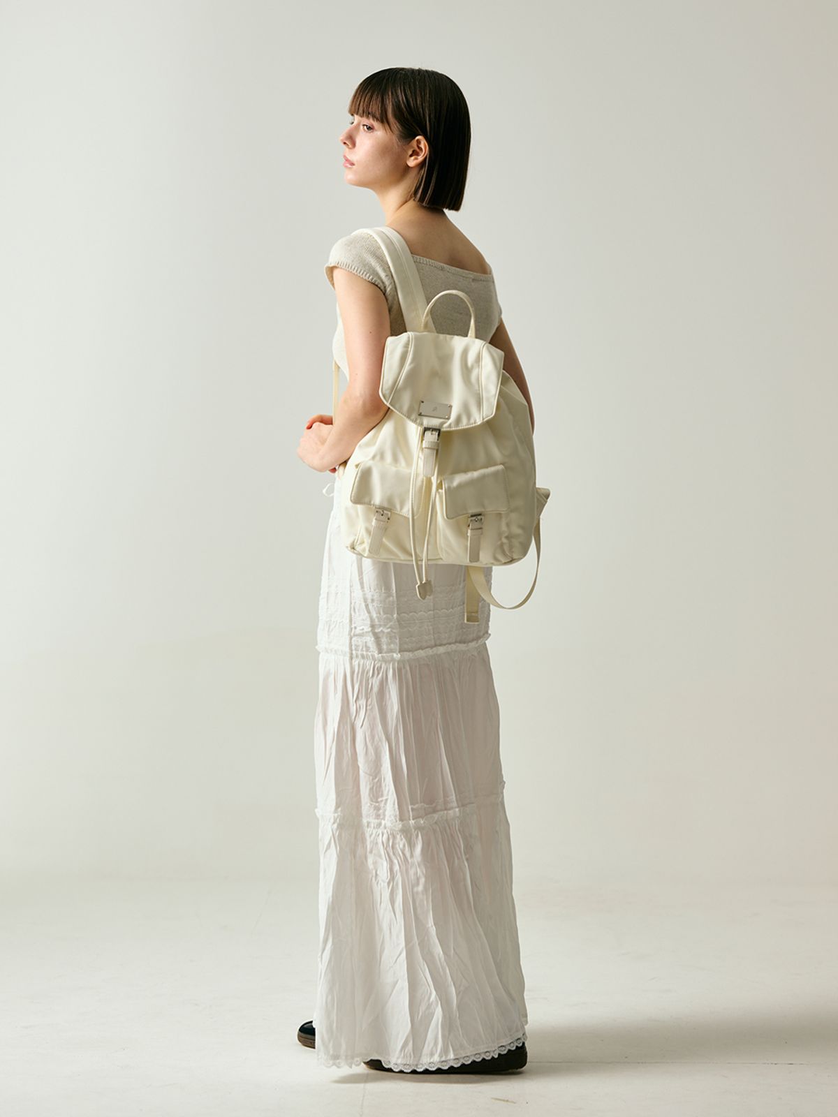 샐볼(SALBOL) SYMBOL NYLON BACKPACK[IVORY]