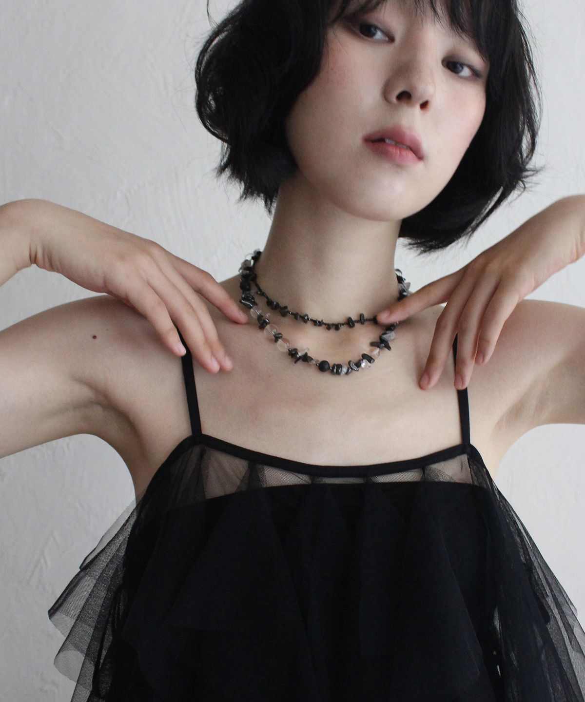 루바티(RUBATI) 타나토스 레이어드 블랙  헤머타이트 네크리스