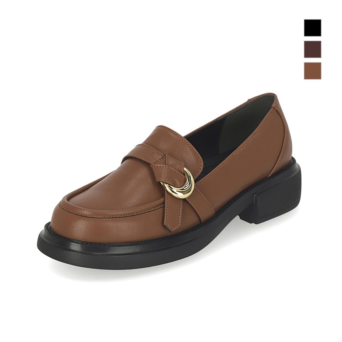 엘칸토(ELCANTO) 마쯔 여성 경량 스트랩 포인트 로퍼 4cm LCWC49M439