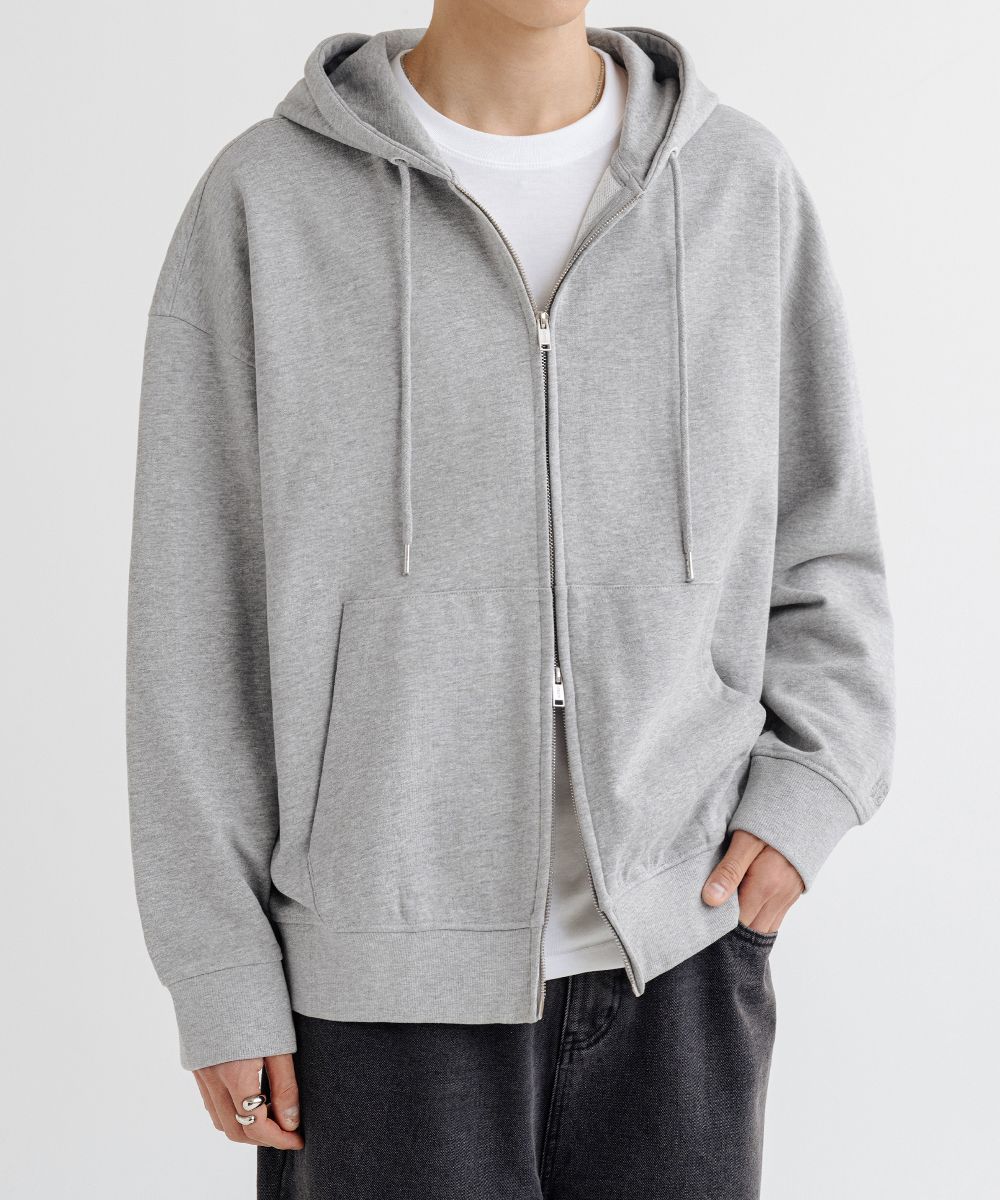 MUSINSA | LEMAIN SECOND 2WAY OVERFIT SWEAT HOOD ZIP-UP [GRAY]