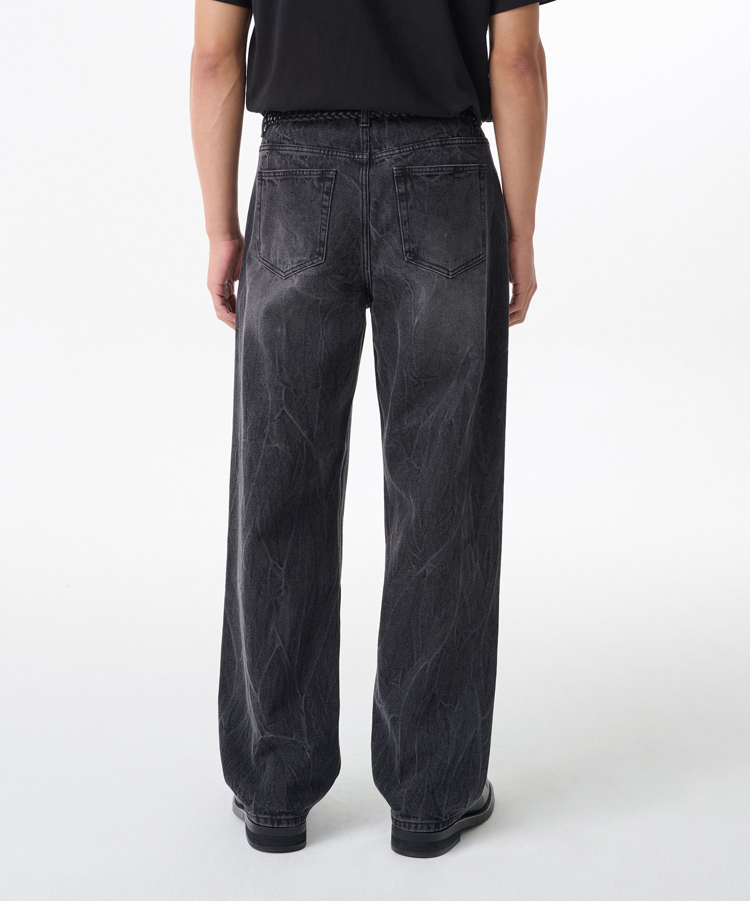 ★MUSINSA STANDARD★ Crease washed loose straight denim pant MUSINSA | MUSINSA STANDARD Crease Washed Loose Straight
