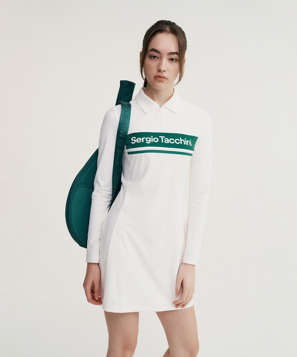 세르지오 타키니(SERGIO TACCHINI) W 고트 다마린도 핏앤플래어 드레스 (White)