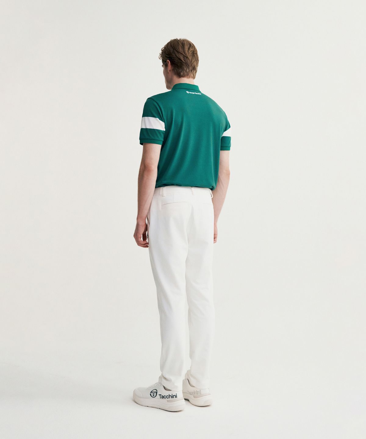세르지오 타키니(SERGIO TACCHINI) M 플래그 우븐 슬림 스트레이트 팬츠 (White)