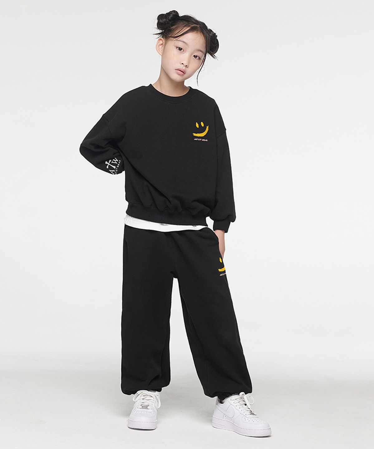 아티스트웨어 키즈(ARTISTWEARKIDS) [ATW] 키즈 수퍼해피 셋업_BK