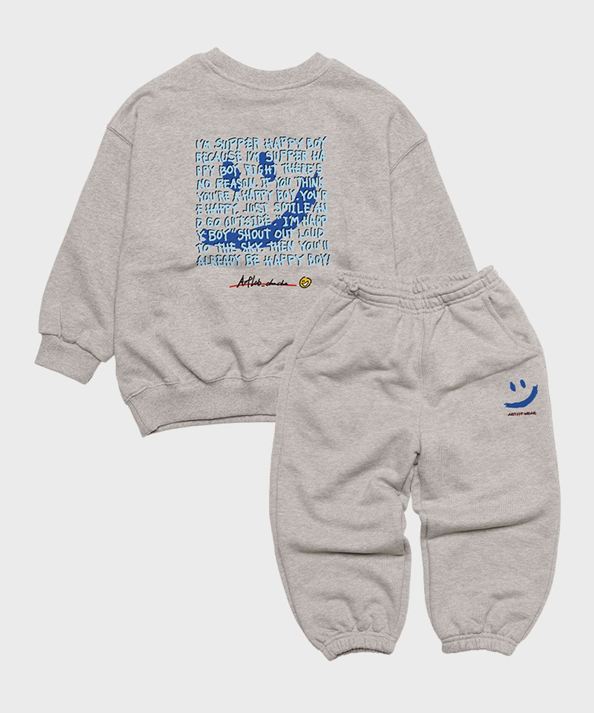 아티스트웨어 키즈(ARTISTWEARKIDS) [ATW] 키즈 수퍼해피 셋업_GY