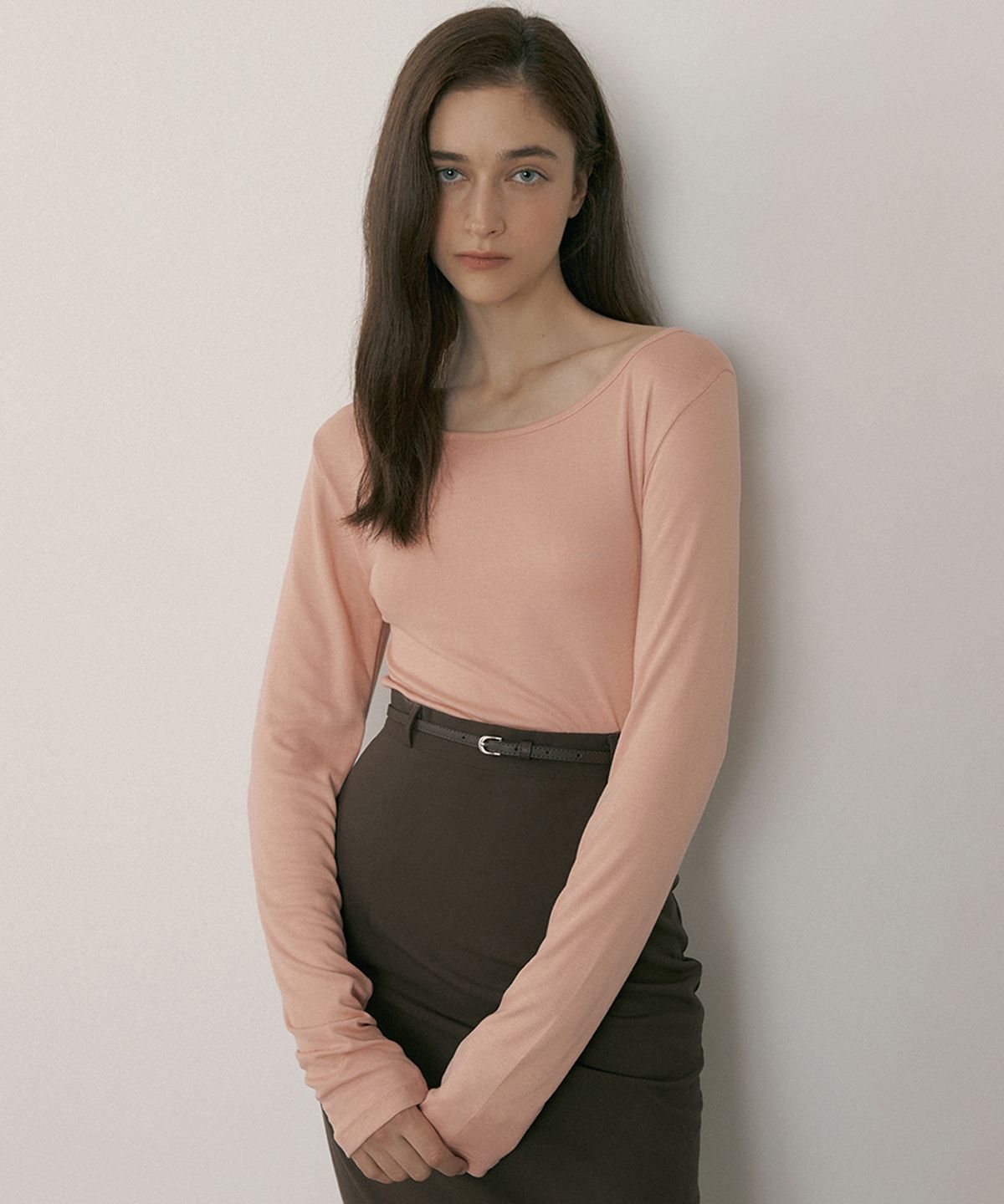 리올그(REORG) REORG LEATHER MINI BELT MILK BROWN