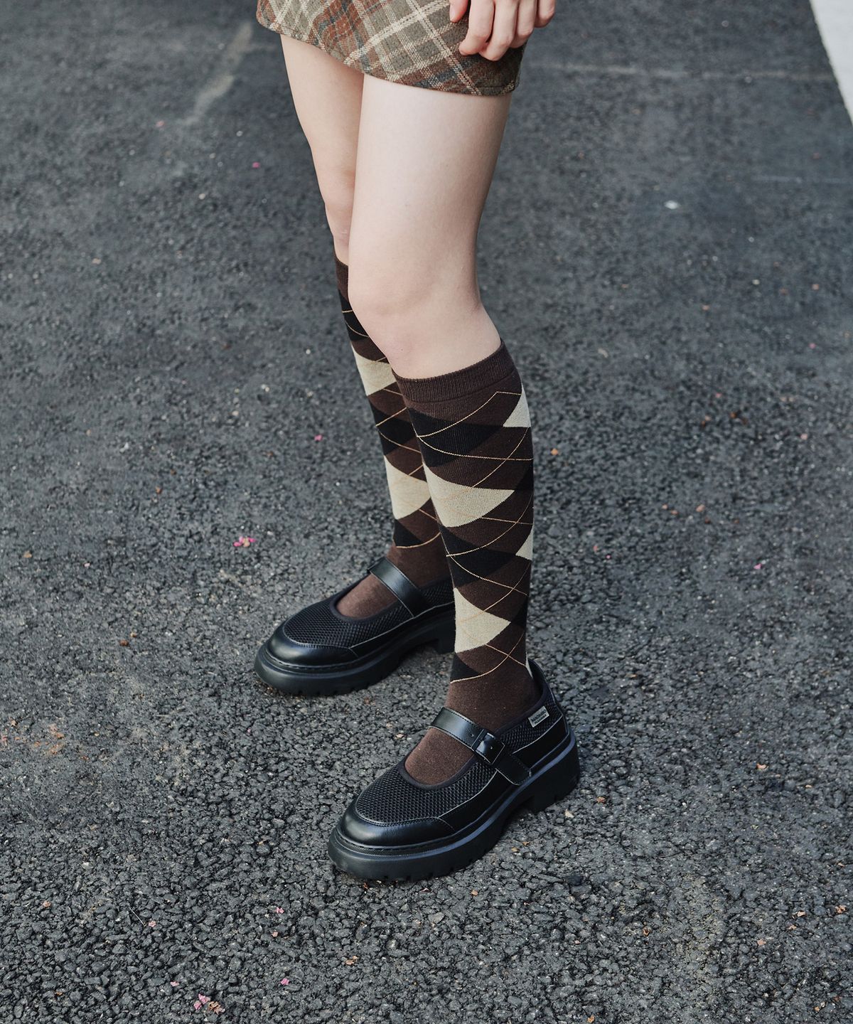 마크모크(MAC MOC) Grid 메쉬 메리제인 스니커즈 5Cm