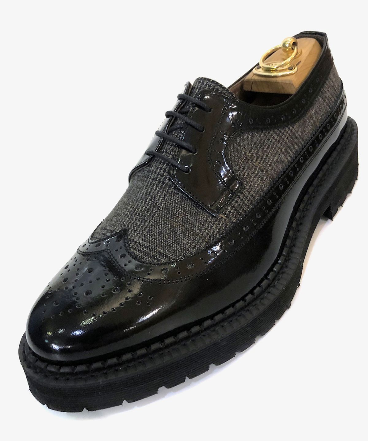 조앤슈(JOENSHOE) 휴만 글렌체크 윙팁 워커