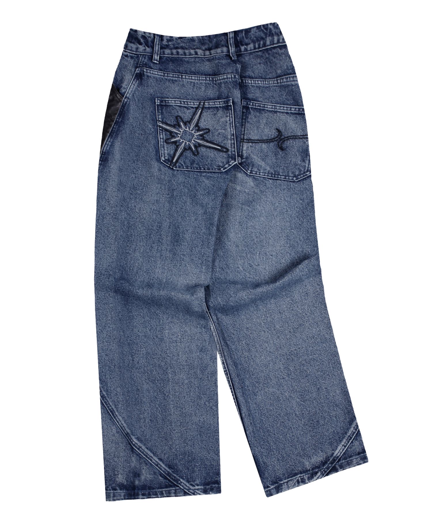 パンツ XTONZ XP236 Leather Mix Curved Denim Pants BLUE XP246BL MUSINSA | XTONZ XP236 Leather Mix Curved Denim Pants (BLUE)