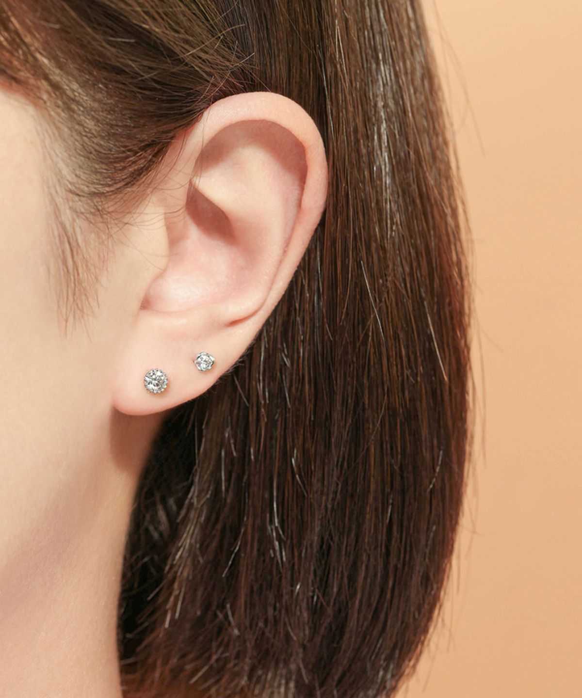 미니멀피어싱(MINIMALPIERCING) 14K 모이사나이트 다이아 에코 피어싱 귀걸이