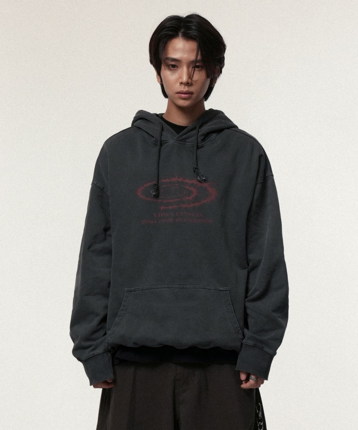 아이돈워너셀(IDWS) Swift Symbol Dying Hoodie Charcoal