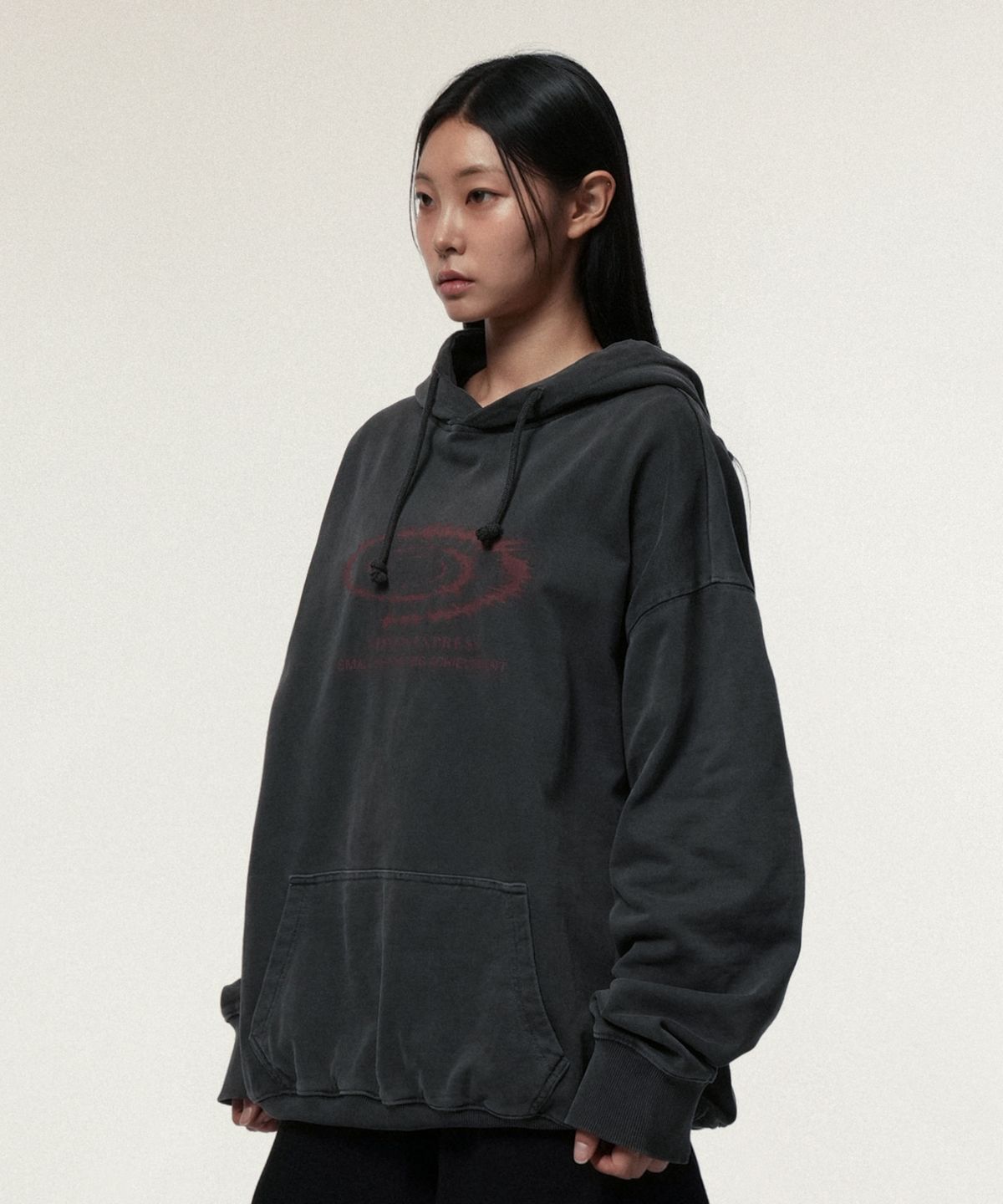 아이돈워너셀(IDWS) Swift Symbol Dying Hoodie Charcoal