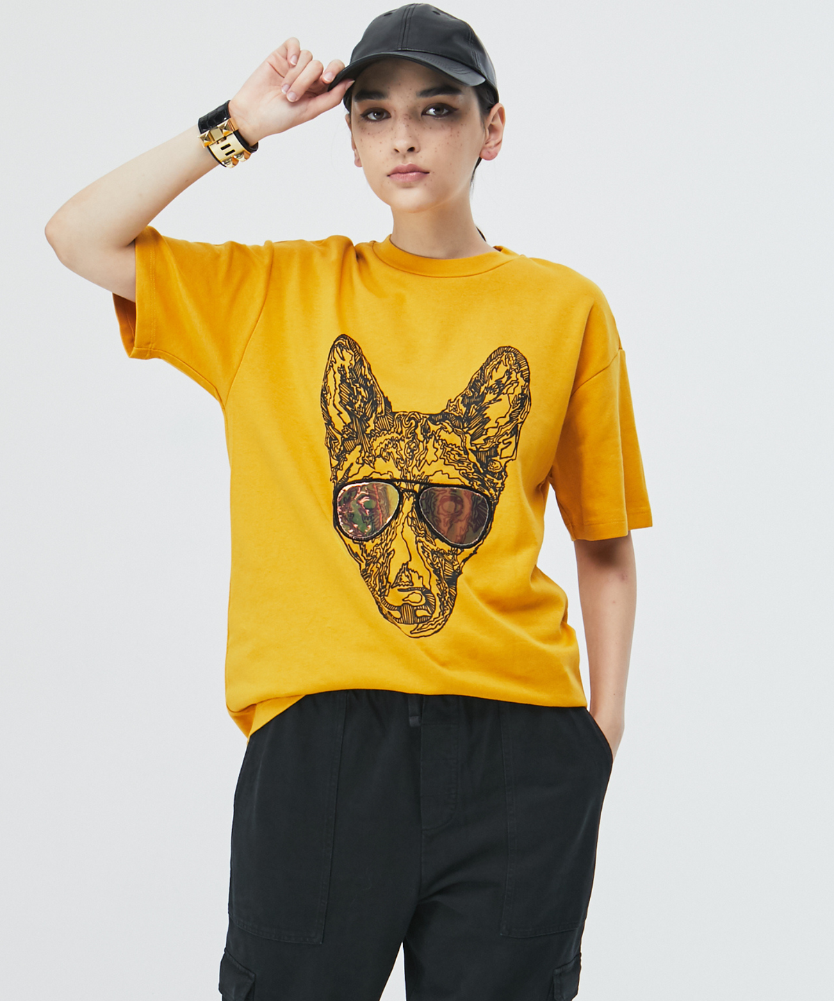 워독(WARDOG) 레이밴 티셔츠 머스타드