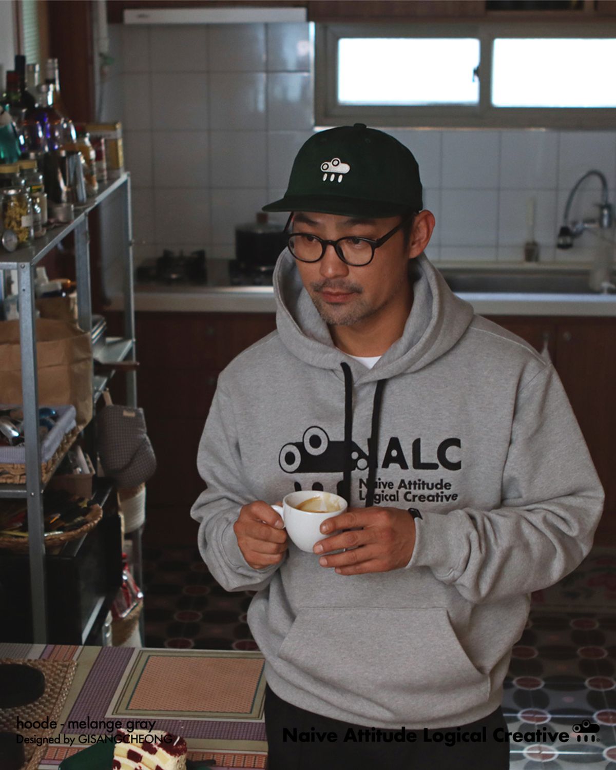 날씨(NALC) 로고 후디 - 멜란지 그레이