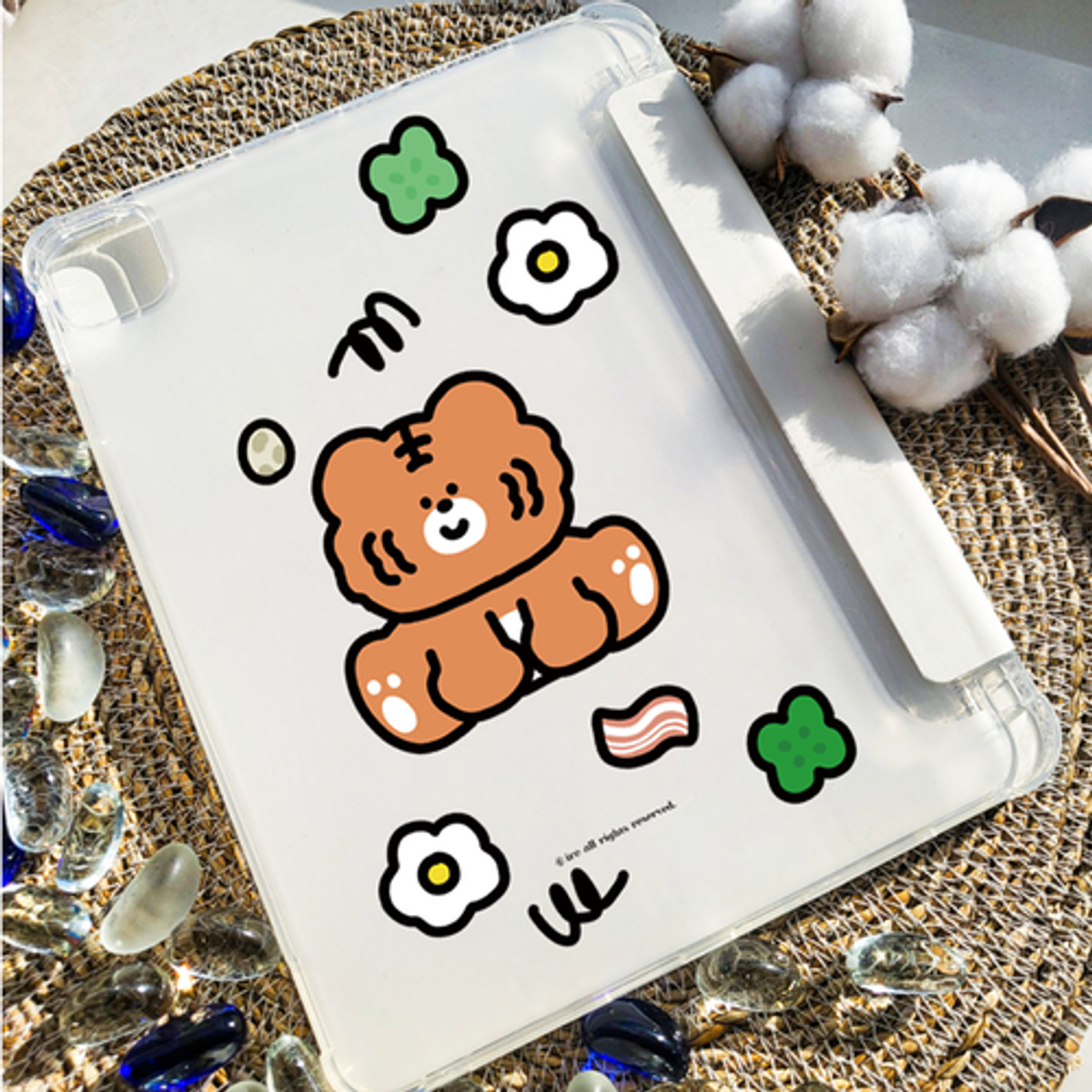 이레케이스앤굿즈(IRECASEGOODS) 아기호랑이 갤럭시탭 아이패드 애플펜슬 수납가능 풀커버 케이스