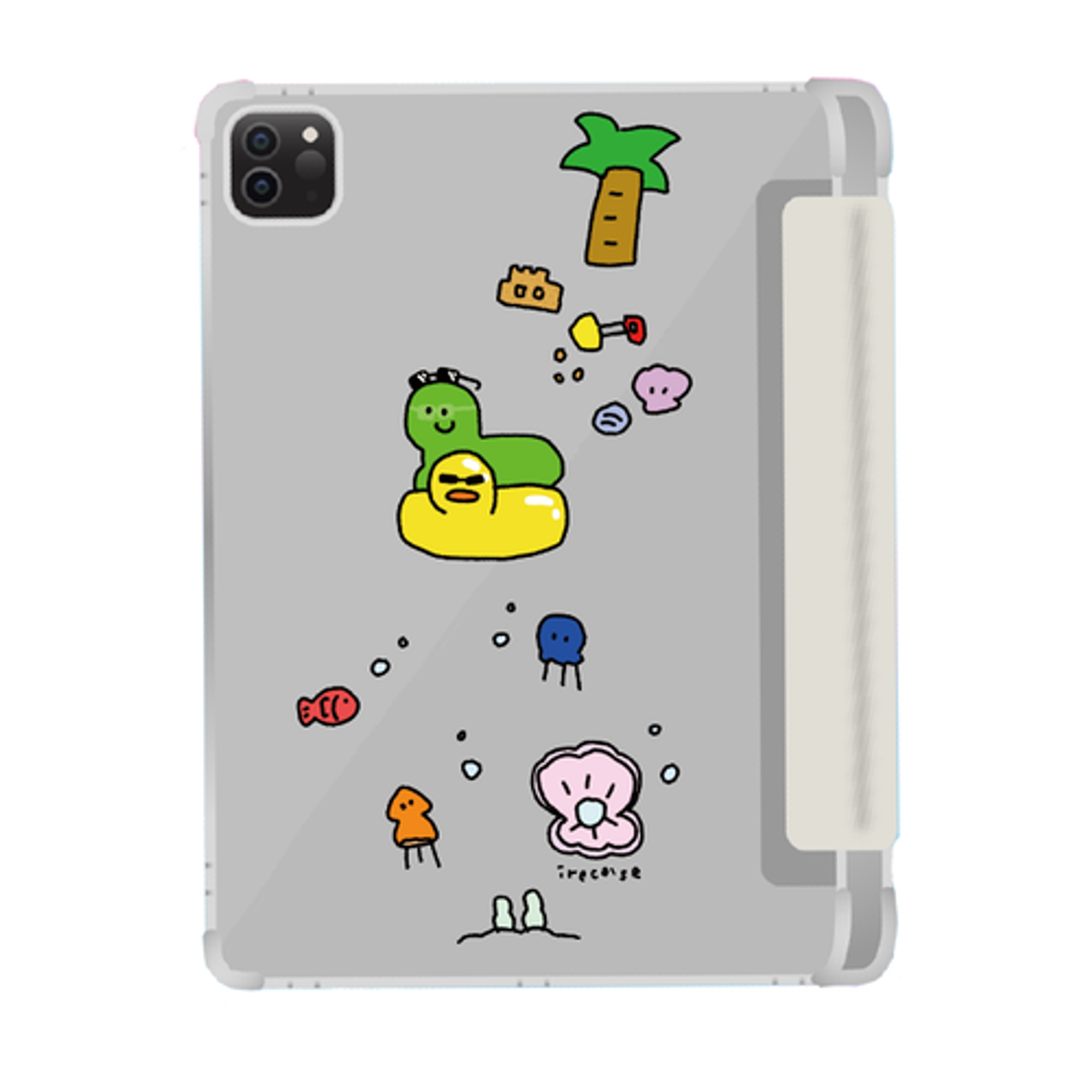 이레케이스앤굿즈(IRECASEGOODS) 썬구리 다이노 갤럭시탭 아이패드 애플펜슬 수납가능 풀커버 케이스