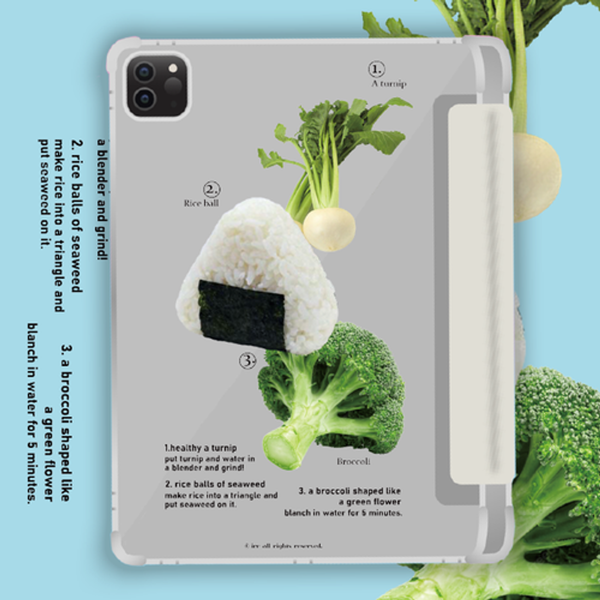 이레케이스앤굿즈(IRECASEGOODS) 베지터블 갤럭시탭 아이패드 애플펜슬 수납가능 풀커버 케이스