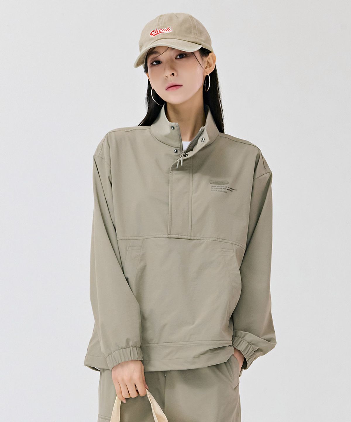 체이스컬트(CHASECULT) 공용 스트레치 하이넥 아노락 티셔츠-DERU5119B0X