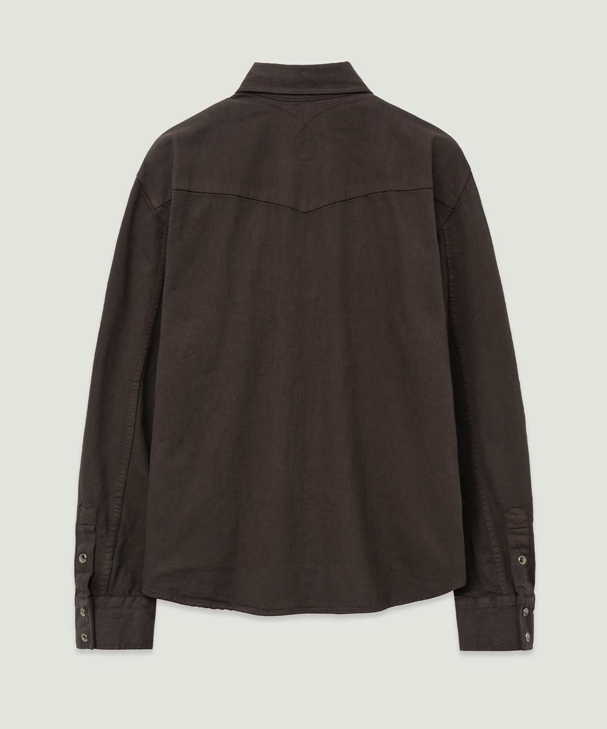 엘무드(LMOOD) 배드가이 데님 웨스턴 셔츠 토프 브라운