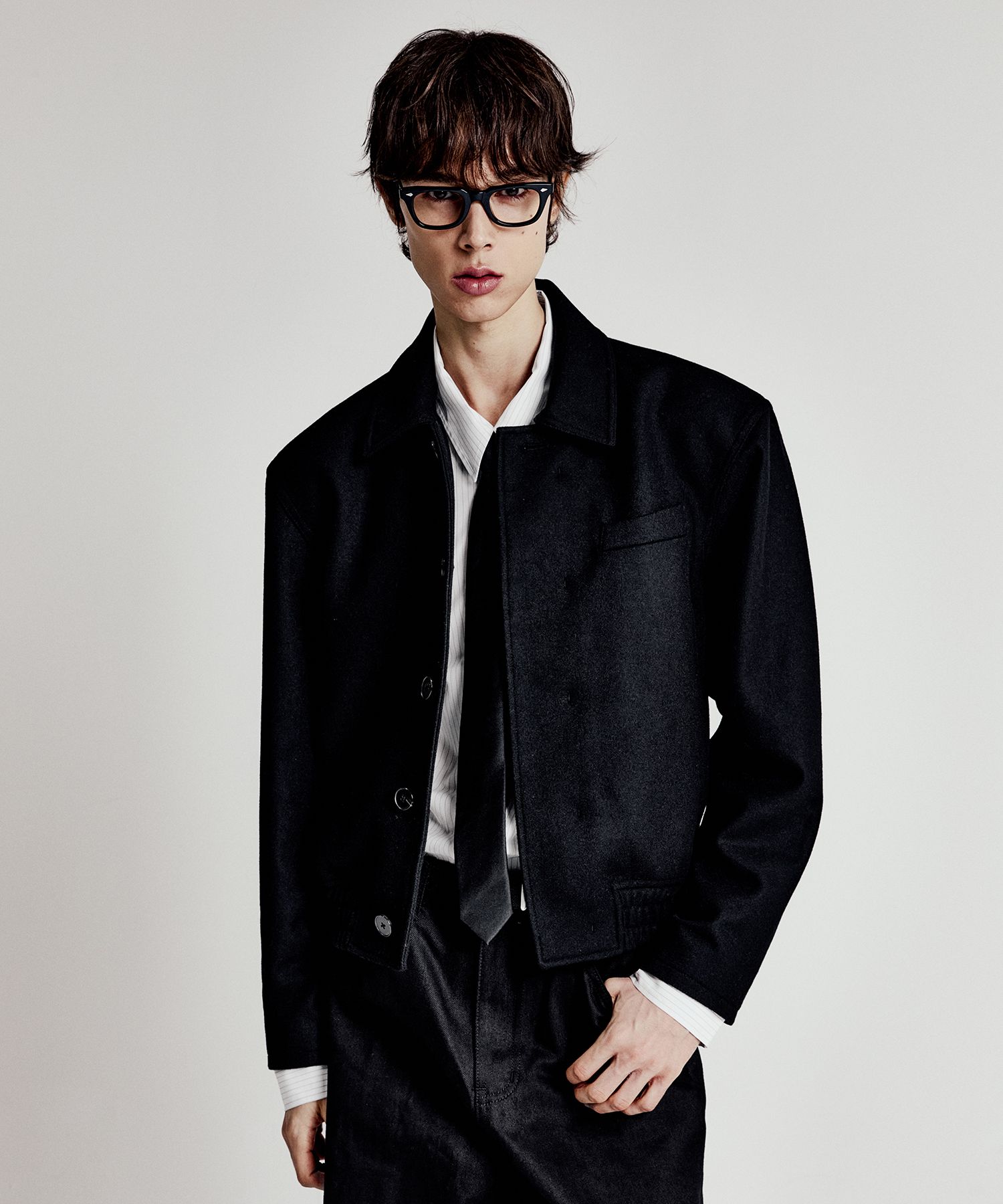 ジャケット・アウター LMOOD Elberton Wool Blouson Jacket MUSINSA公式 | LMOOD エルバートンウールブルゾンジャケット NED ブラック