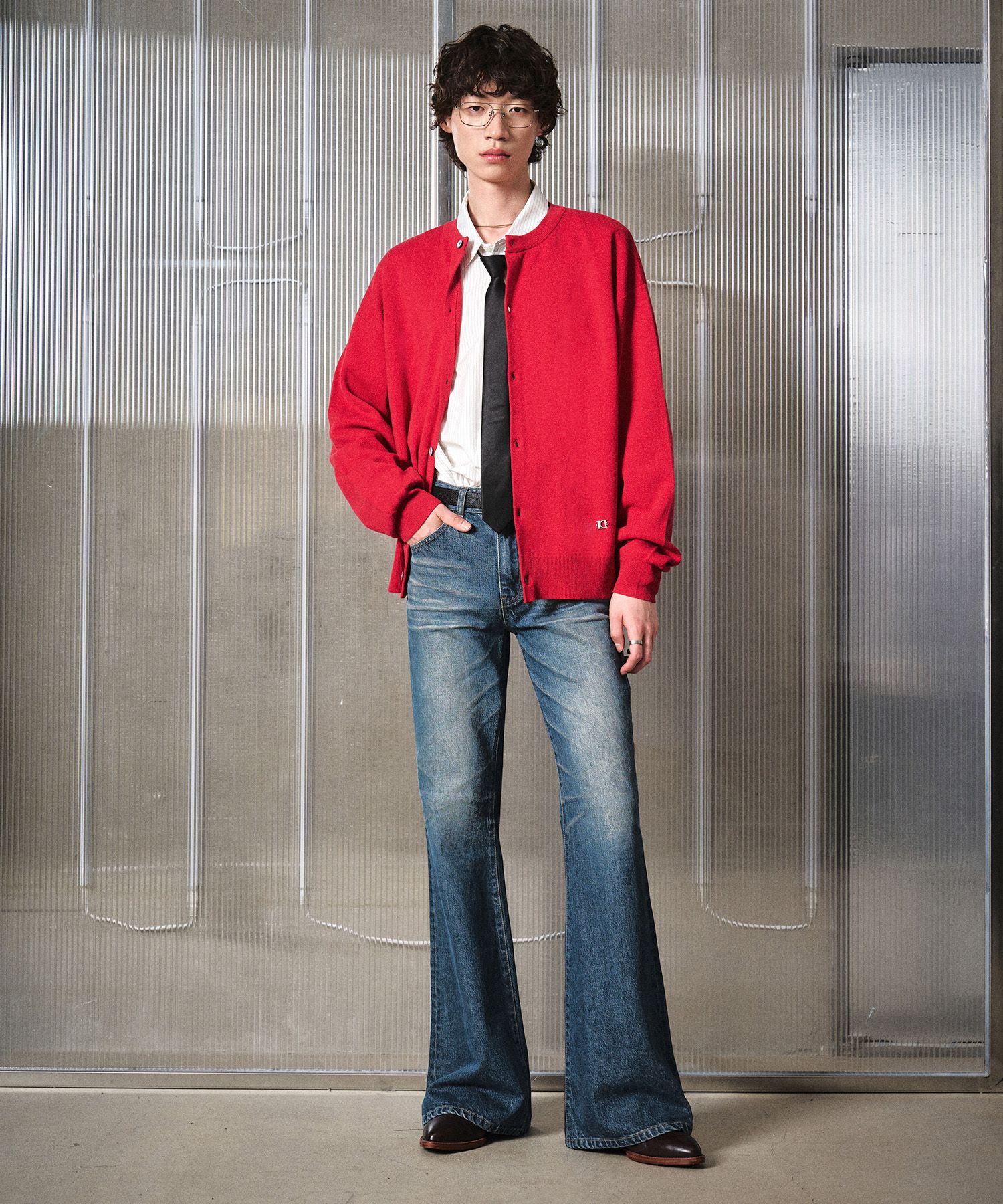 LMOOD ■ Jeanne flare denim MUSINSA | LMOOD Jeanne flare denim blue black