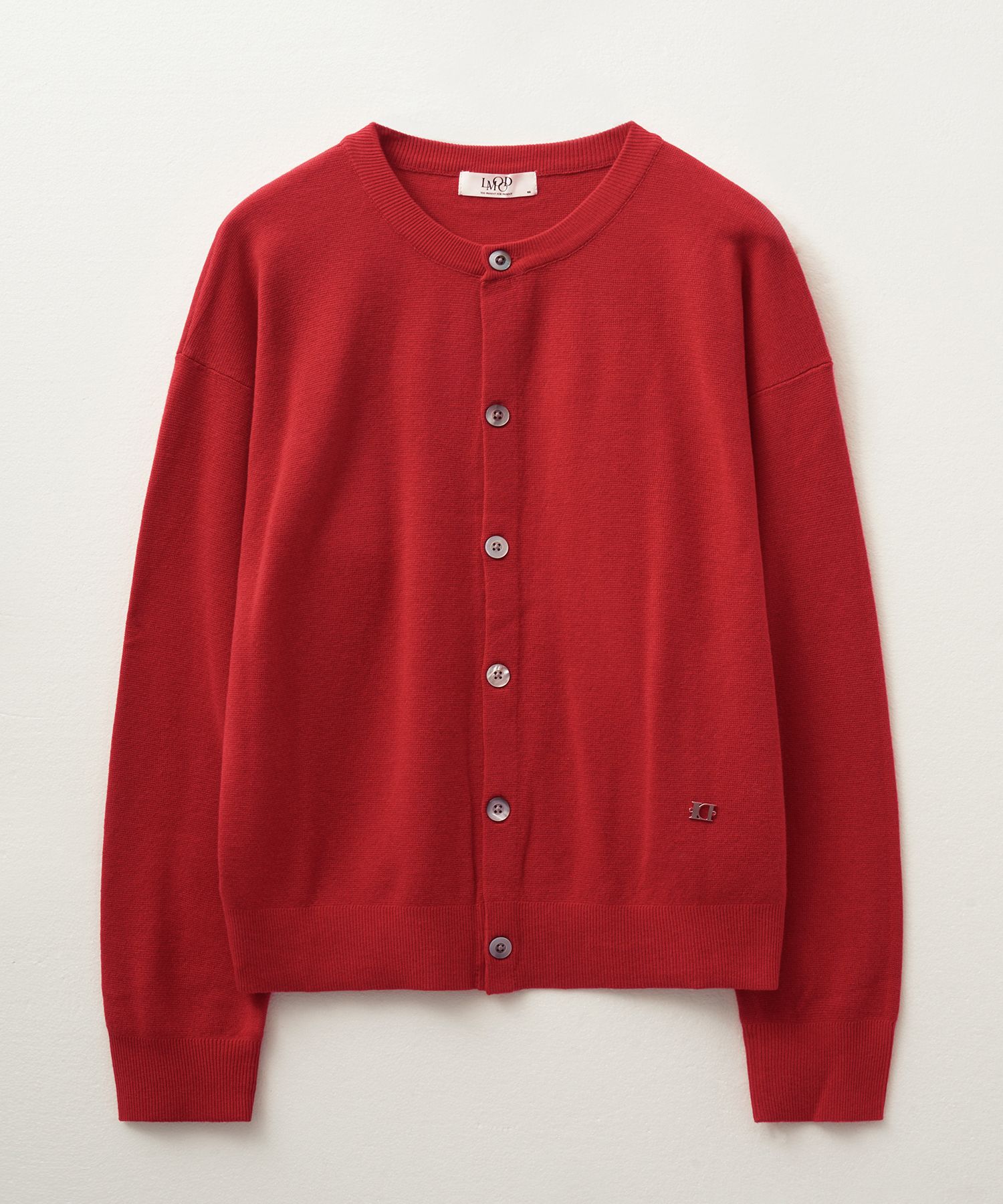MUSINSA | LMOOD Iconic LD Wool Cotton Round Cardigan Russian Red