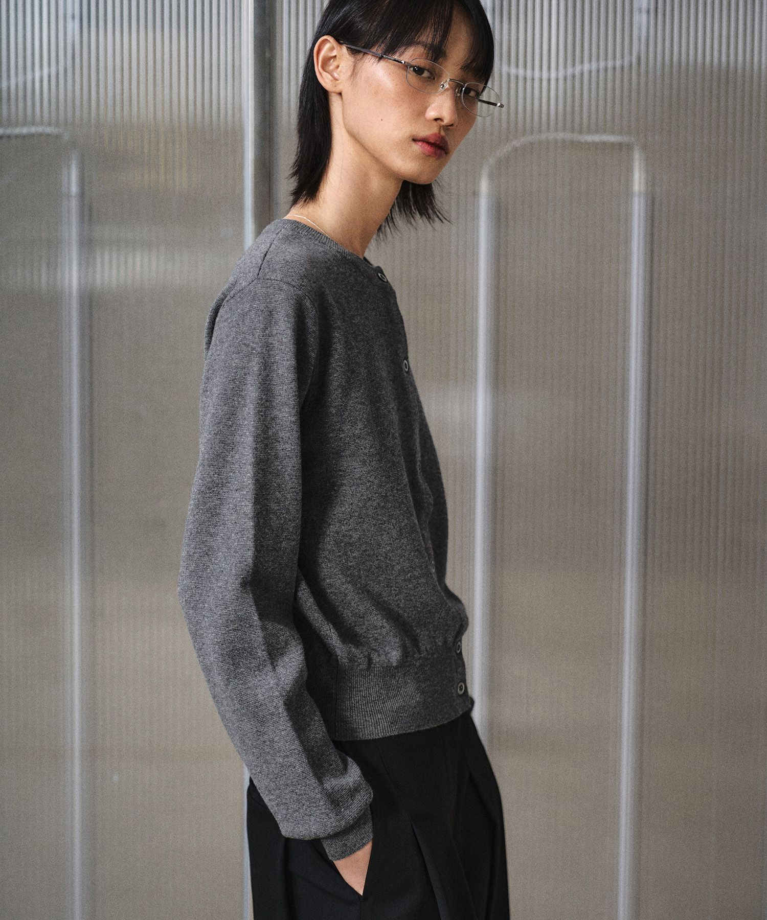 LMOOD ■ Iconic LD Wool Cotton Round Cardigan MUSINSA | LMOOD Iconic LD Wool Cotton Round Cardigan Russian Red