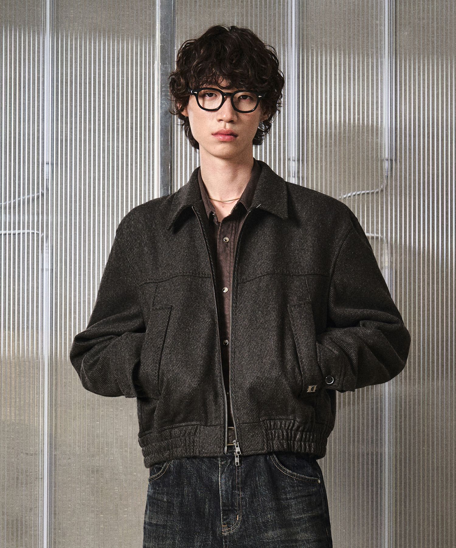 ジャケット・アウター OHOTORO Mannish Wool Blouson brown M mannish wool blouson | OHOTORO