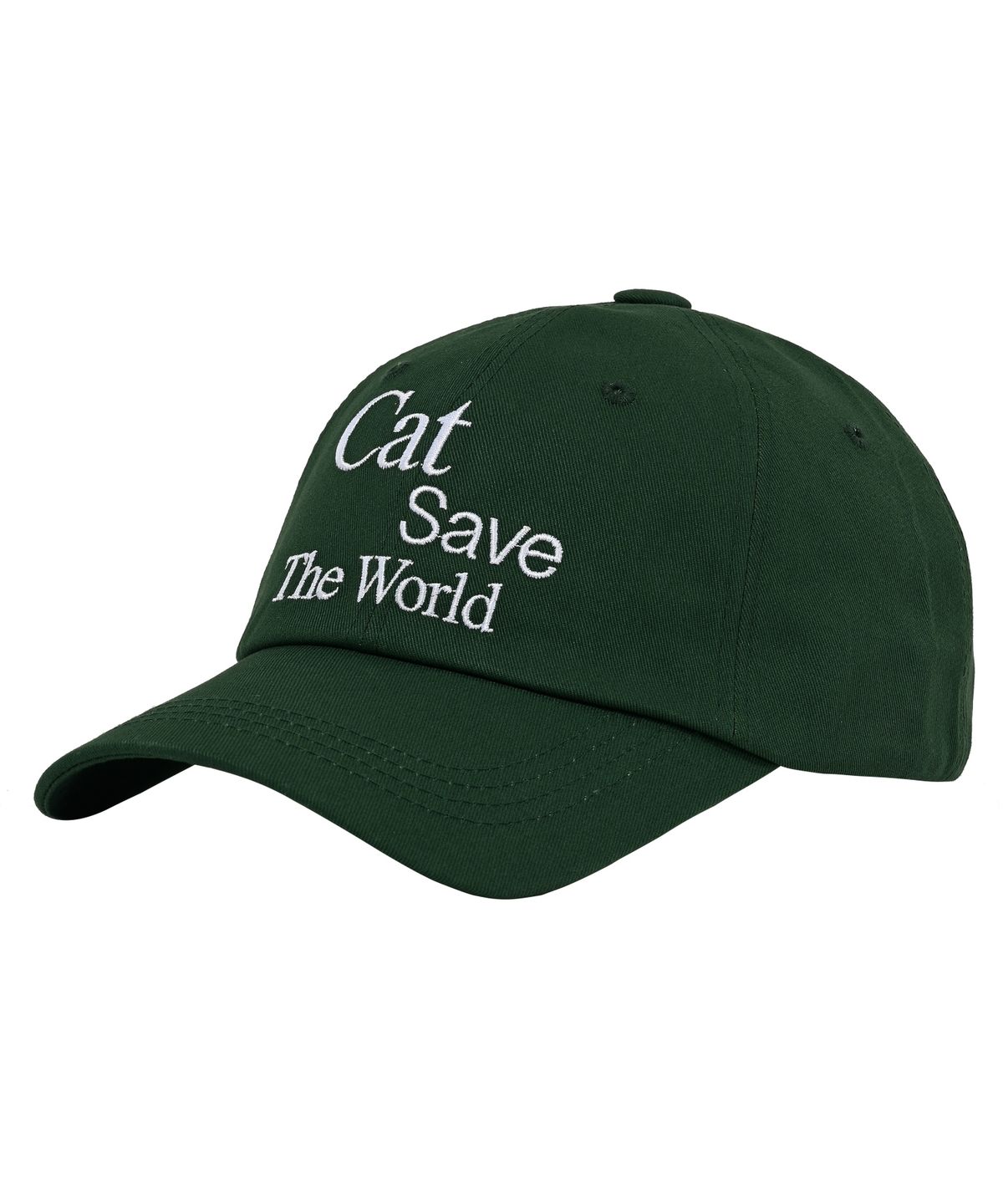 캣세이브더월드(CATSAVETHEWORLD) 슬로건 레터링 볼캡 (그린)