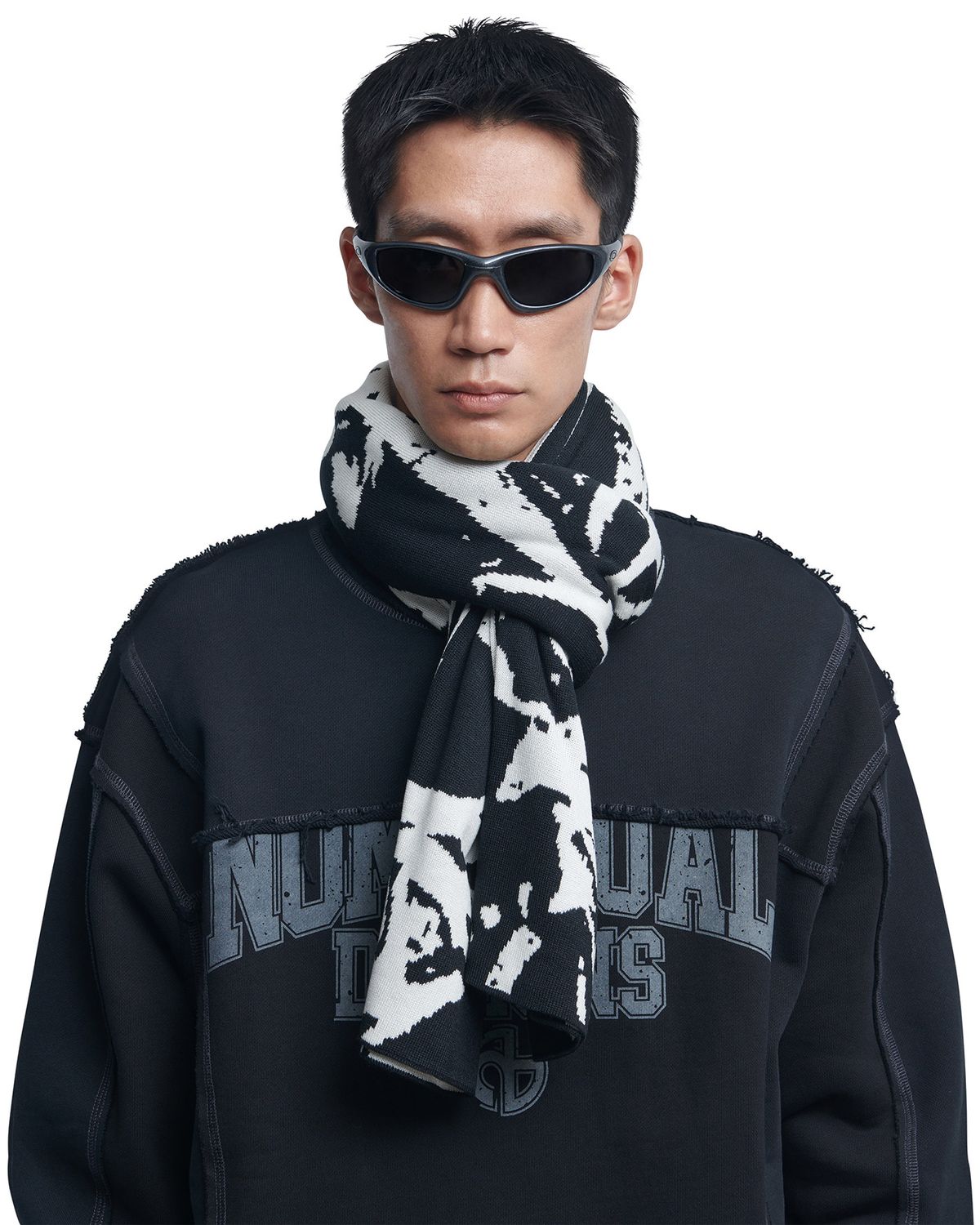 노매뉴얼(NOMANUAL) N.S JACQUARD MUFFLER - WHITE