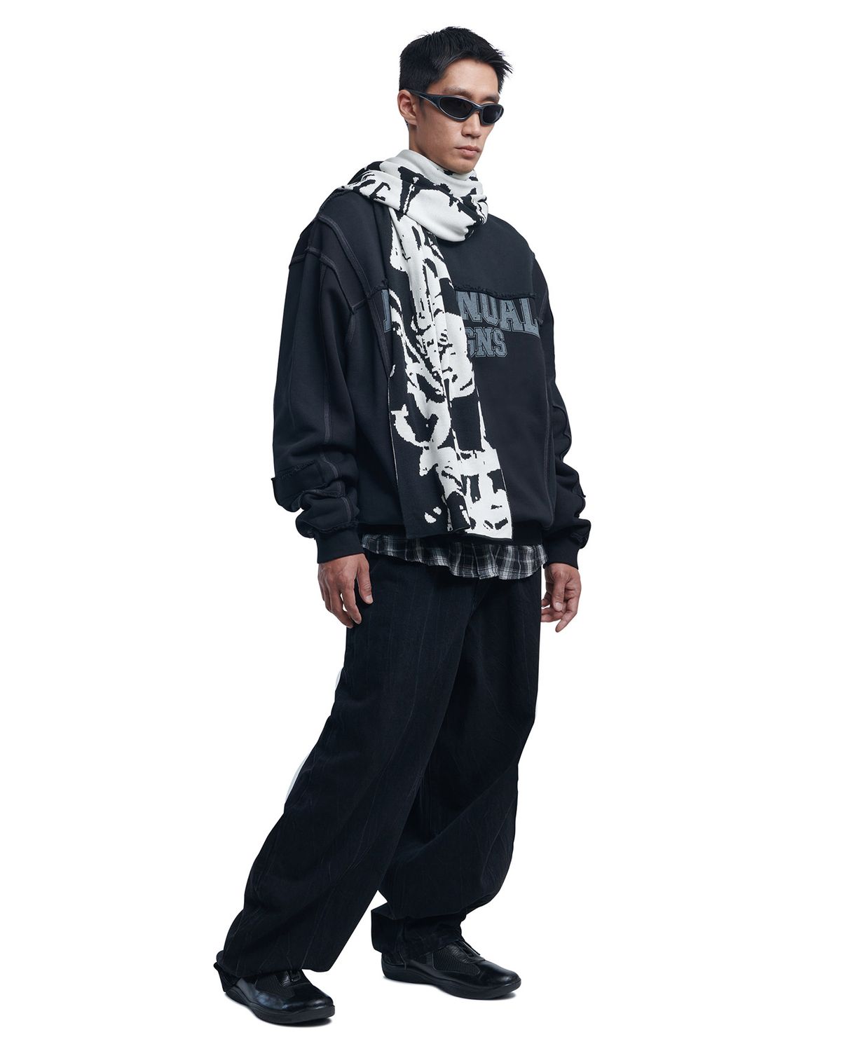 노매뉴얼(NOMANUAL) N.S JACQUARD MUFFLER - WHITE