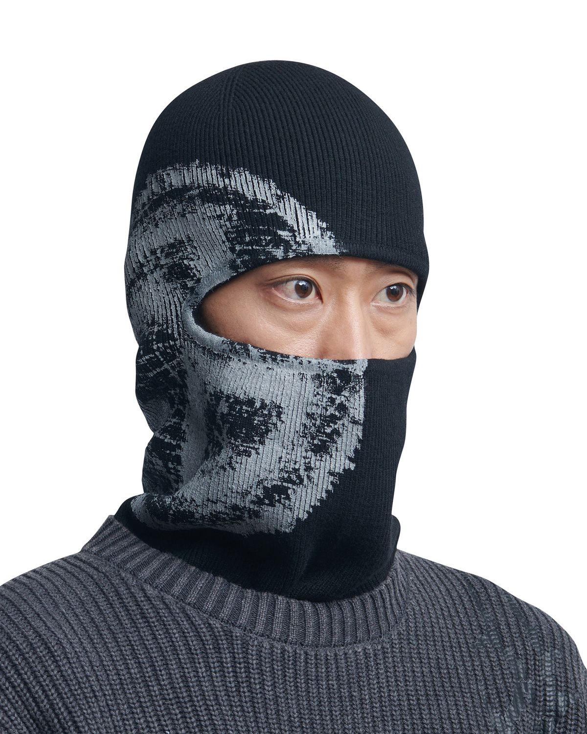 노매뉴얼(NOMANUAL) C.S.L WOOL KNIT BALACLAVA - BLACK