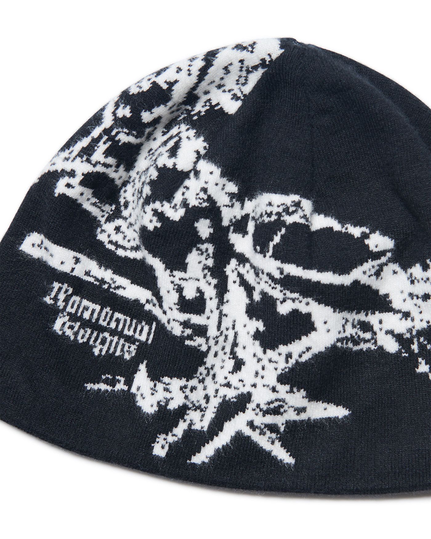 MUSINSA | NOMANUAL GRAPHIC JACQUARD BEANIE - BLACK